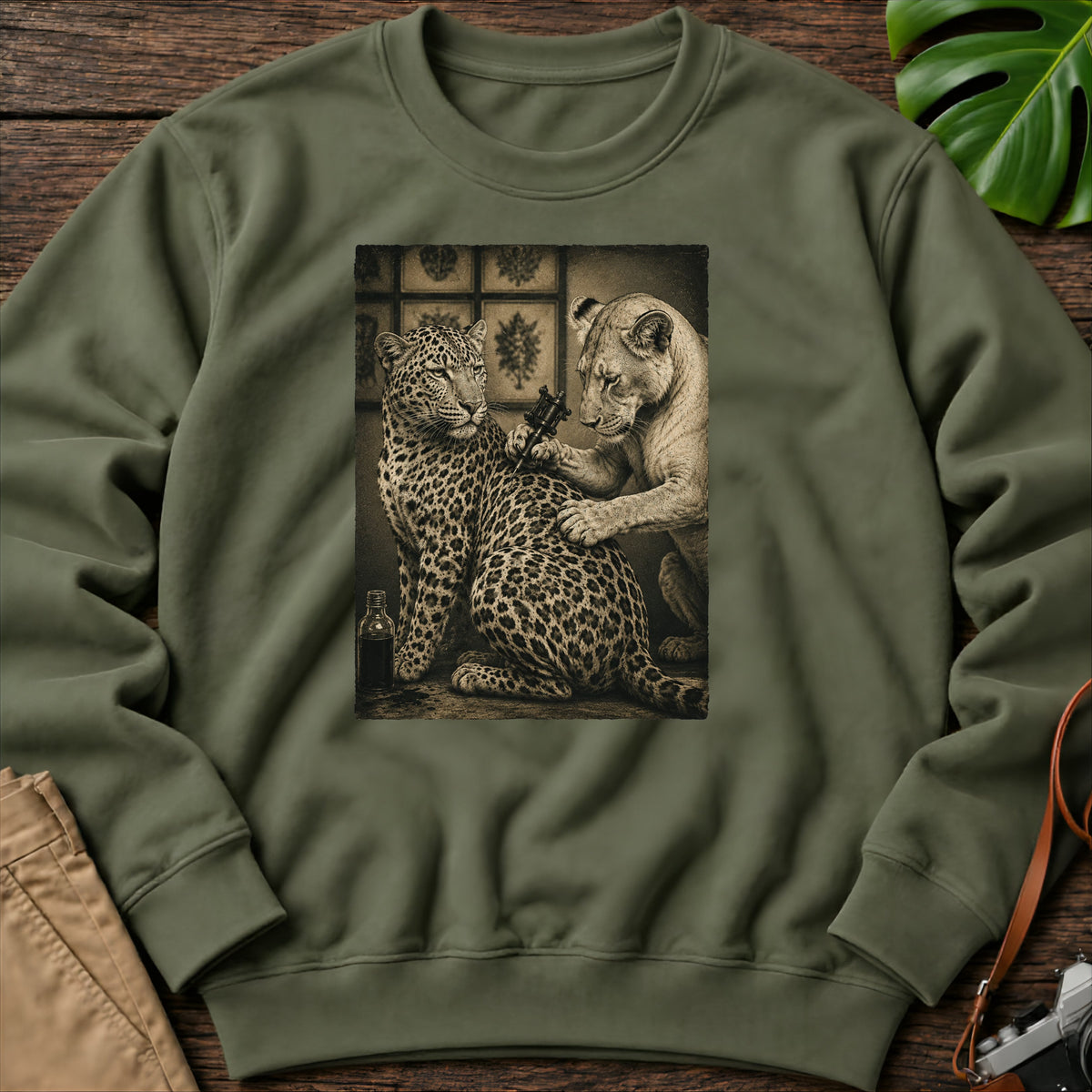 gildan-18000-sweatshirt-mockup-military-green