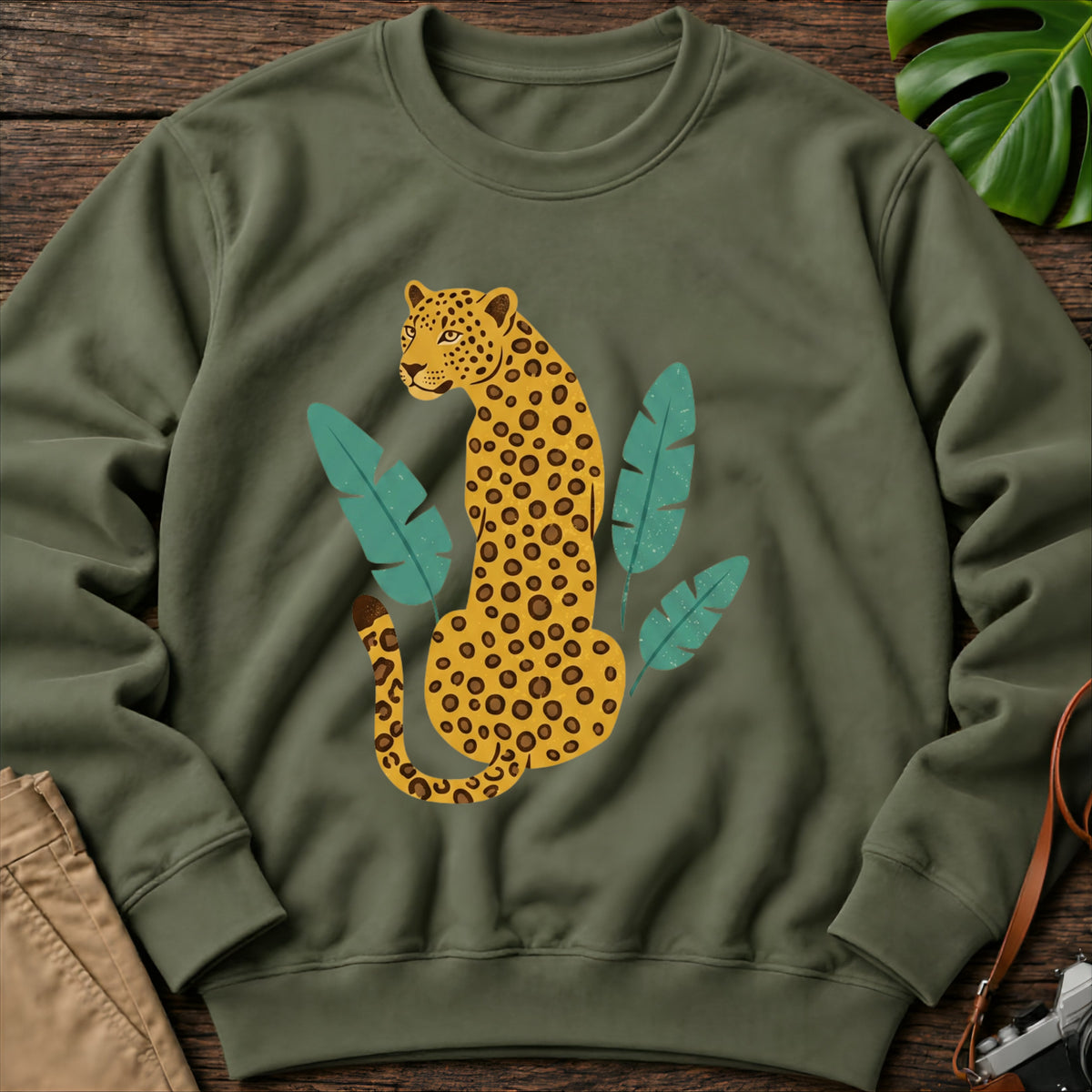 gildan-18000-sweatshirt-mockup-military-green